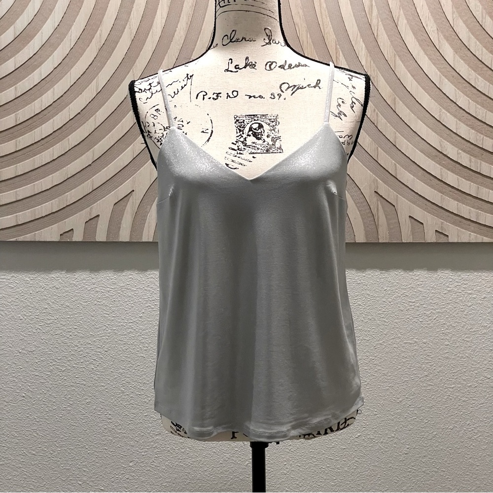 🆕 Express Silver Sweetheart Neckline Tank Top, Size S